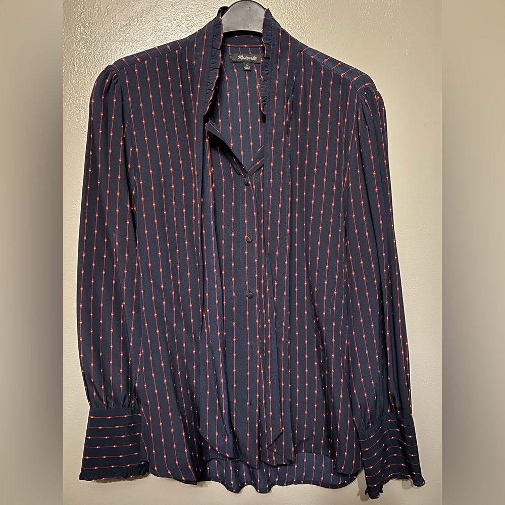 Madewell pussybow silk blouse